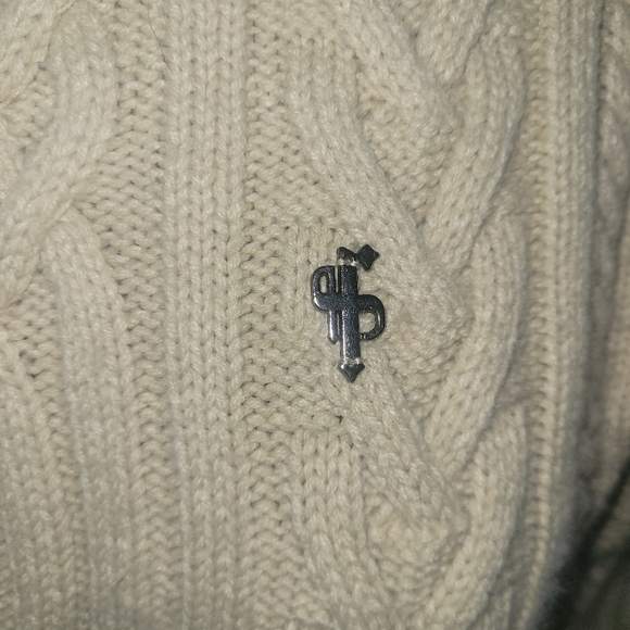 Father Sons Cream Colored Cable Knit Mens Sweater M - Picture 3 of 6